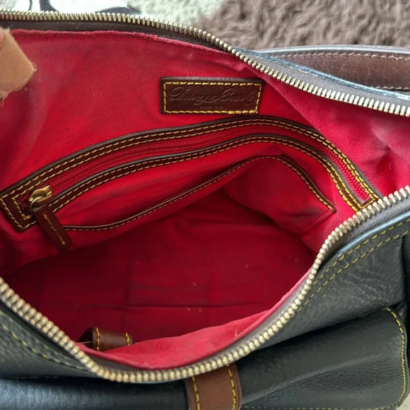 Dooney & Bourke Samba Black Pebbled Leather Logo Lock Hobo Shoulder Bag - Picture 9 of 14